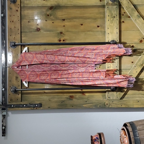 ANTHROPOLOGIE SOFT SURROUNDINGS ONE SIZE ORANGE PURPLE VEST FRINGES - Picture 1 of 11